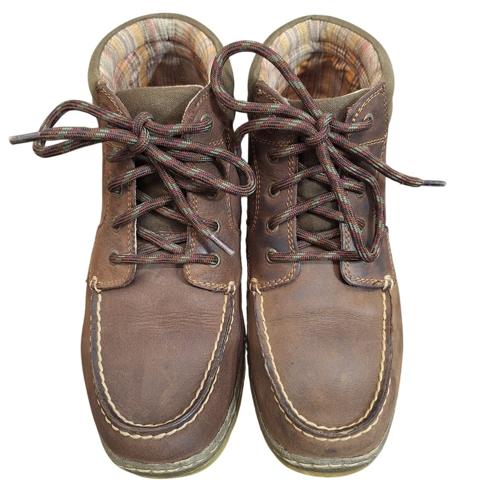 Eastland 90s Vintage Madawaska Women's Brown Leather Moc Toe Ankle Boots Size 9M